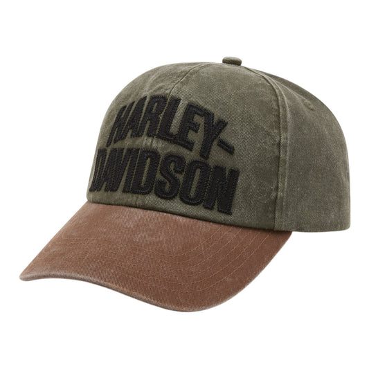 ARCHED FONT PANHEAD FITTED CAP - GREEN/BROWN