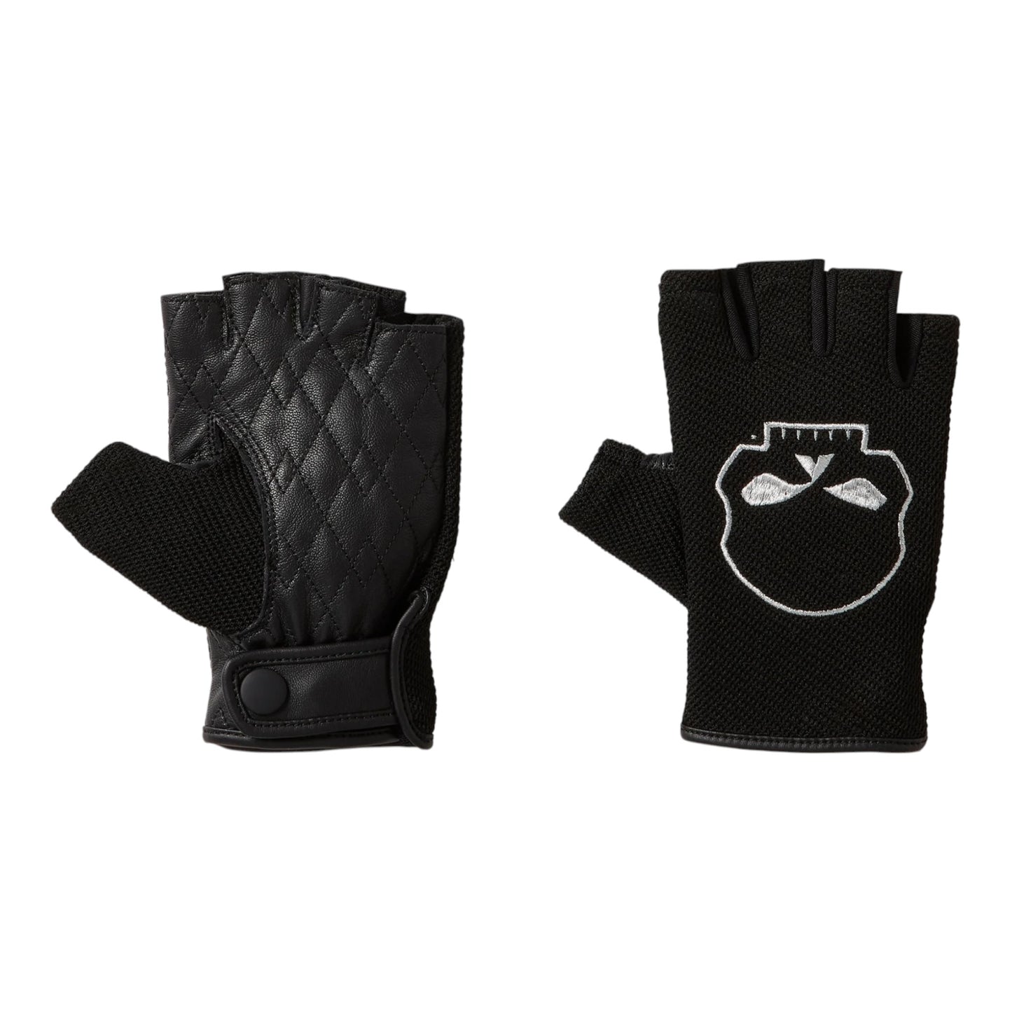 WILLIE G SKULL GRAPHIC MESH FINGERLESS RIDING GLOVES