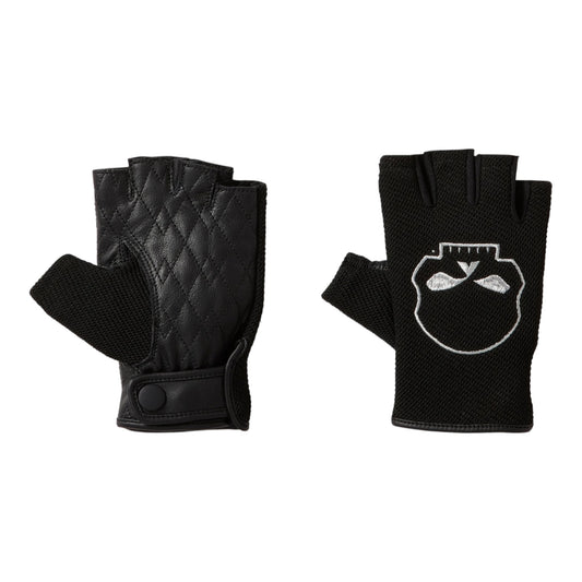 WILLIE G SKULL GRAPHIC MESH FINGERLESS RIDING GLOVES