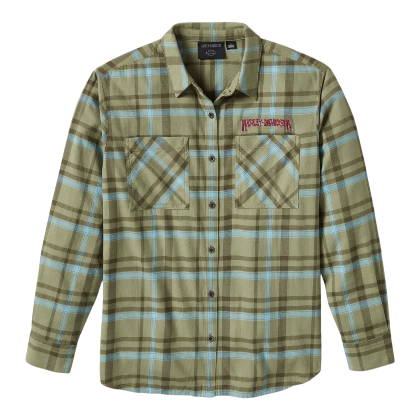 PATCH WOVEN LONG SLEEVE SHIRT - GREEN