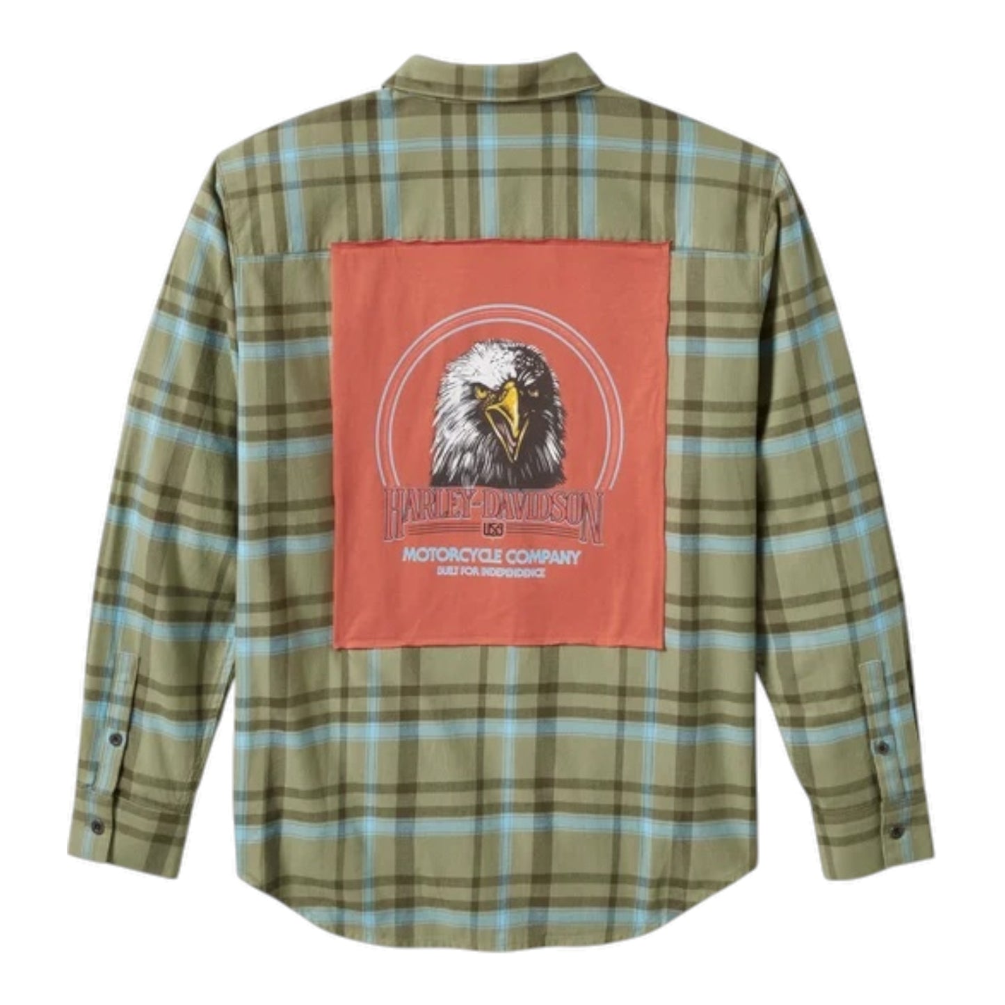 PATCH WOVEN LONG SLEEVE SHIRT - GREEN