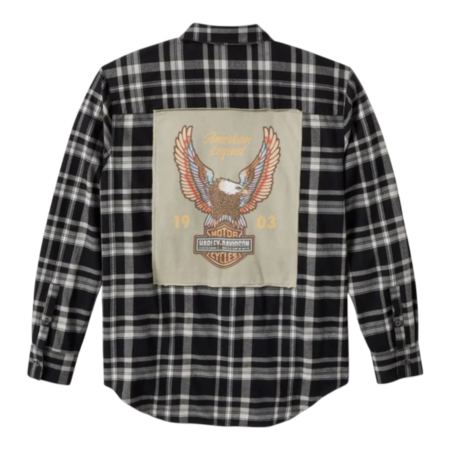 PATCH WOVEN LONG SLEEVE SHIRT - BLACK