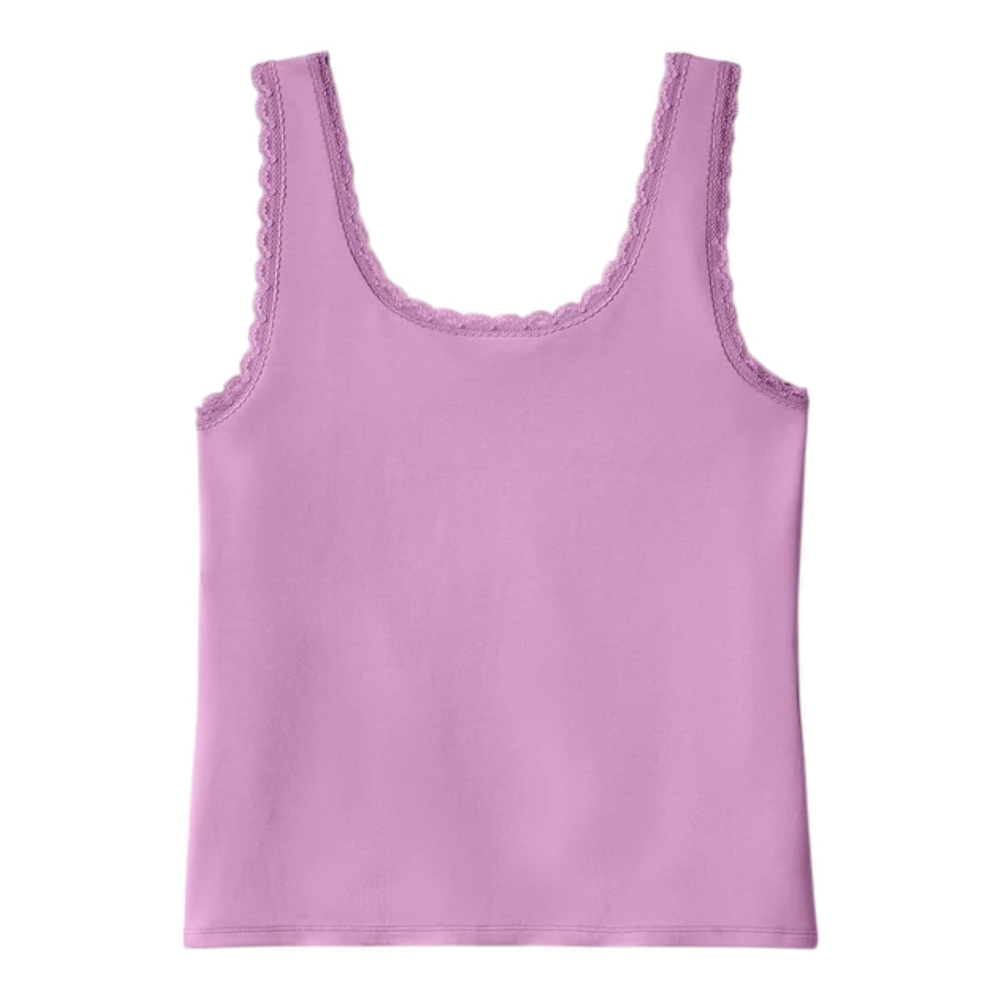 ESSENTIAL BLING LACE TRIM TANK - ORCHID