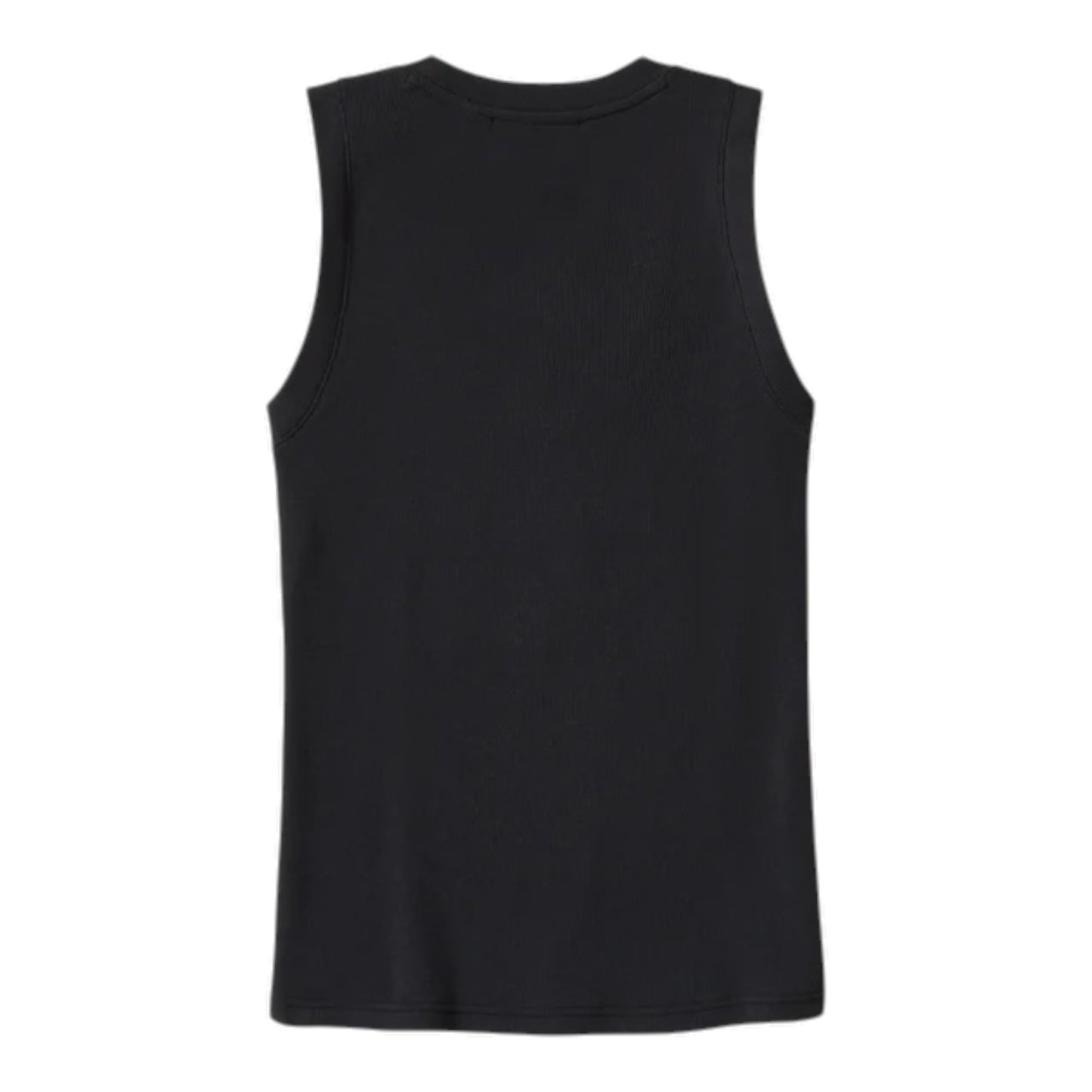 ESSENTIAL ARCHED FONT RIBBED TANK - BLACK