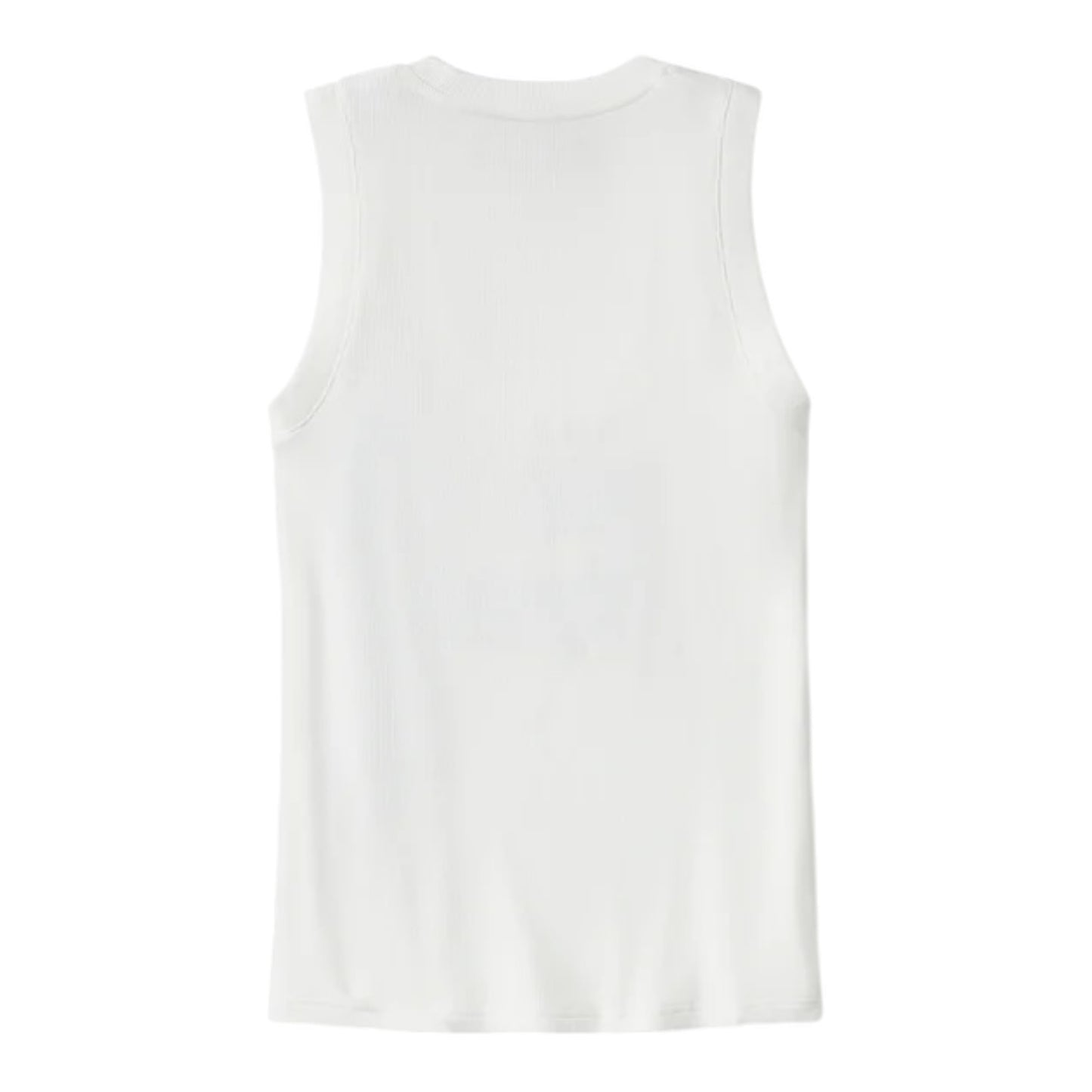 ESSENTIAL ARCHED FONT RIBBED TANK - WHITE