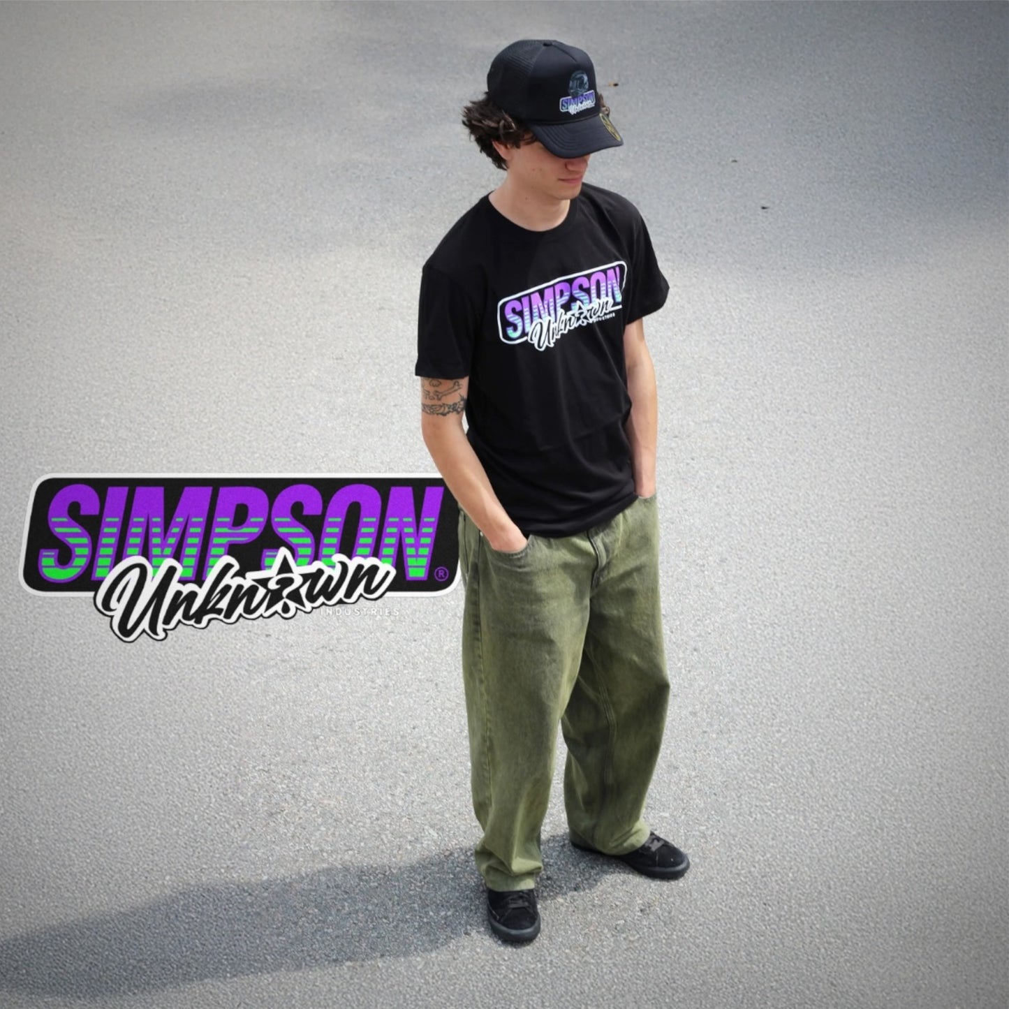 SIMPSON UNKNOWN INDUSTRIES LOGO TEE