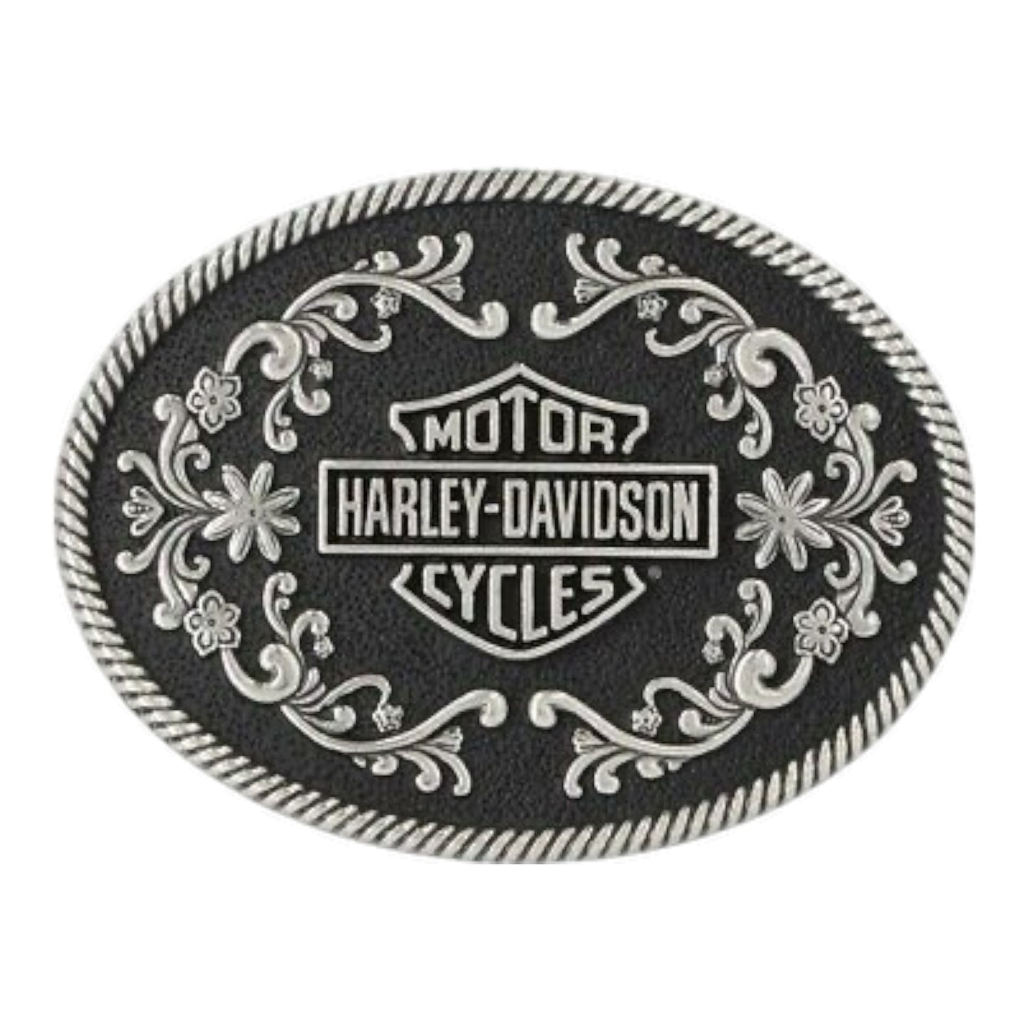OVAL WESTERN B&S BLACK BUCKLE