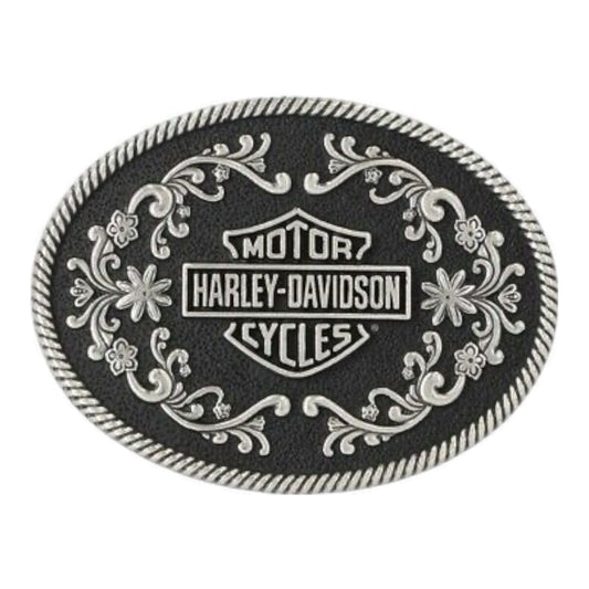OVAL WESTERN B&S BLACK BUCKLE