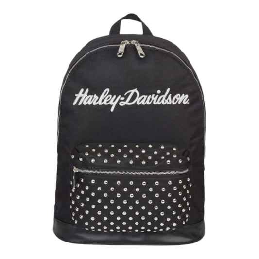 WOMEN'S CLASSIC BACKPACK WITH STUDS - BLACK