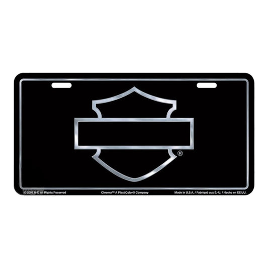 H-D SILVER SILHOUETTE B&S LICENSE PLATE