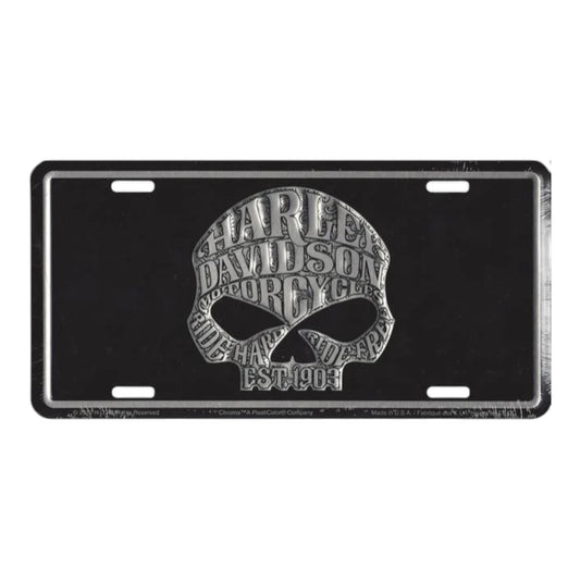 H-D SUGAR SKULL LICENSE PLATE
