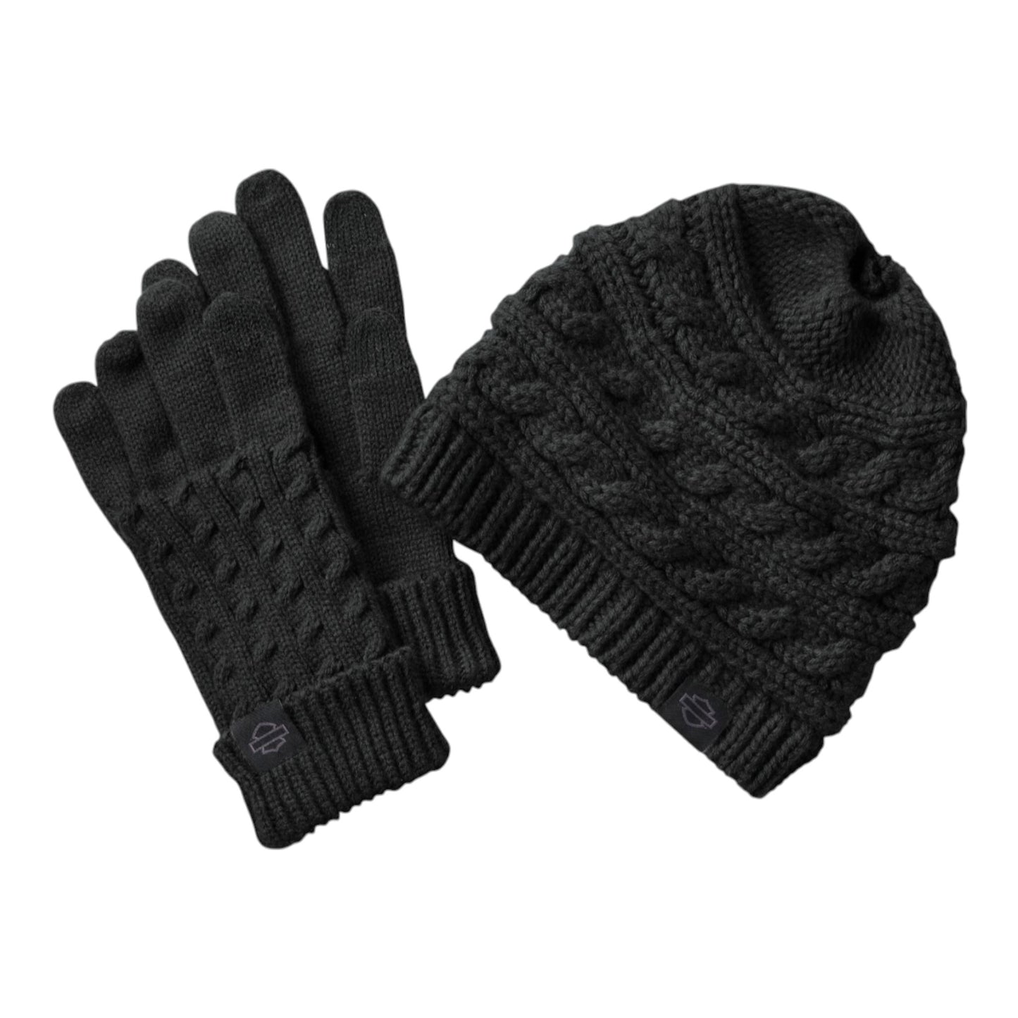 WOMEN'S PONYTAIL BEANIE GIFT SET - BLACK