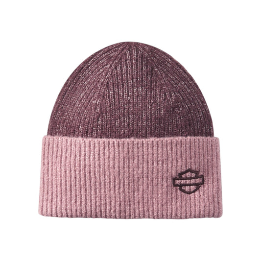 WOMEN'S OPEN BAR AND SHIELD BEANIE - PURPLE/PINK