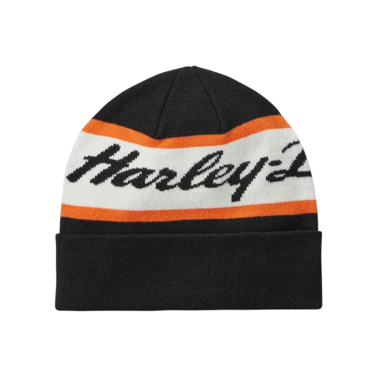 H-D SCRIPT BEANIE - BLACK