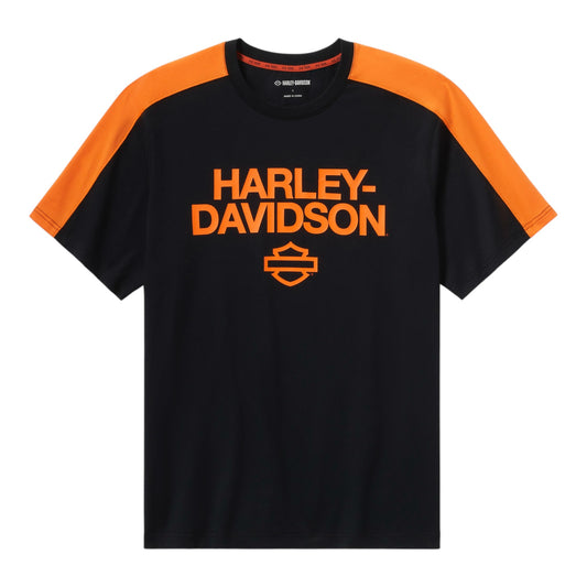 H-D TECH COOLMAX TEE - BLACK/ORANGE