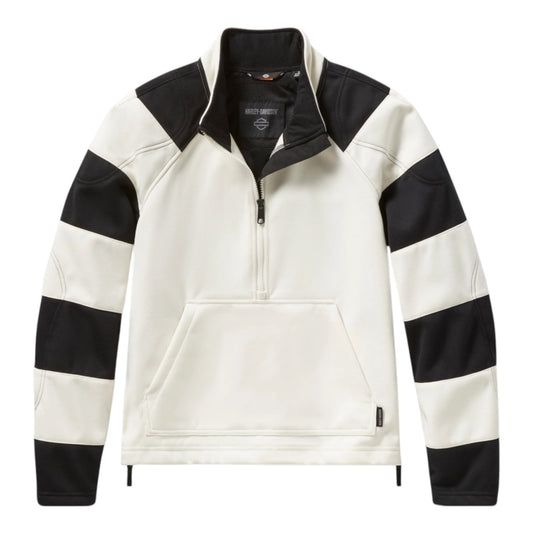 H-D BREAKOUT DEFLECTOR HALF ZIP RIDING FLEECE - WHITE