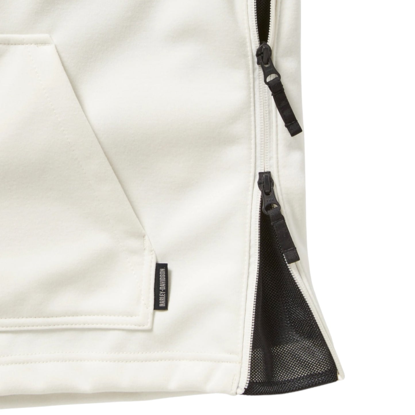H-D BREAKOUT DEFLECTOR HALF ZIP RIDING FLEECE - WHITE