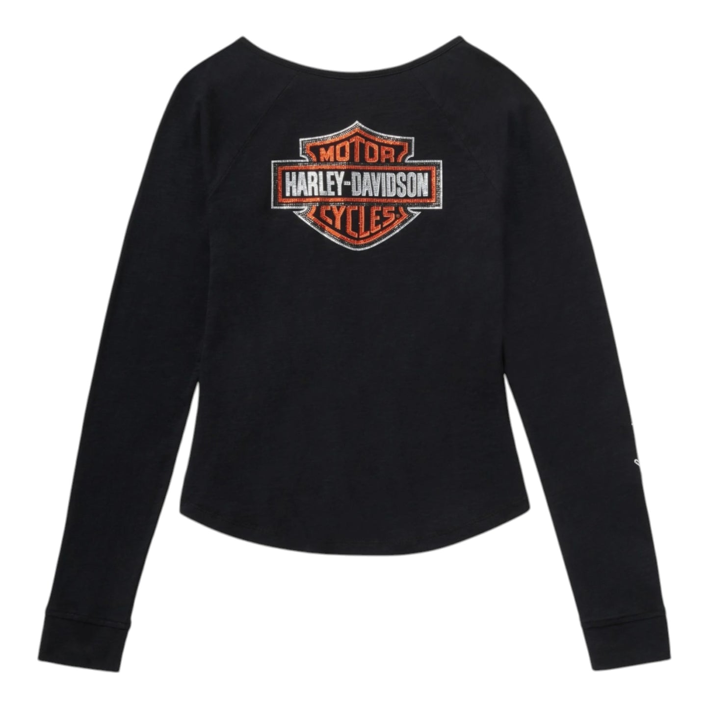 ESSENTIAL BLING KEYHOLE HENLEY - BLACK