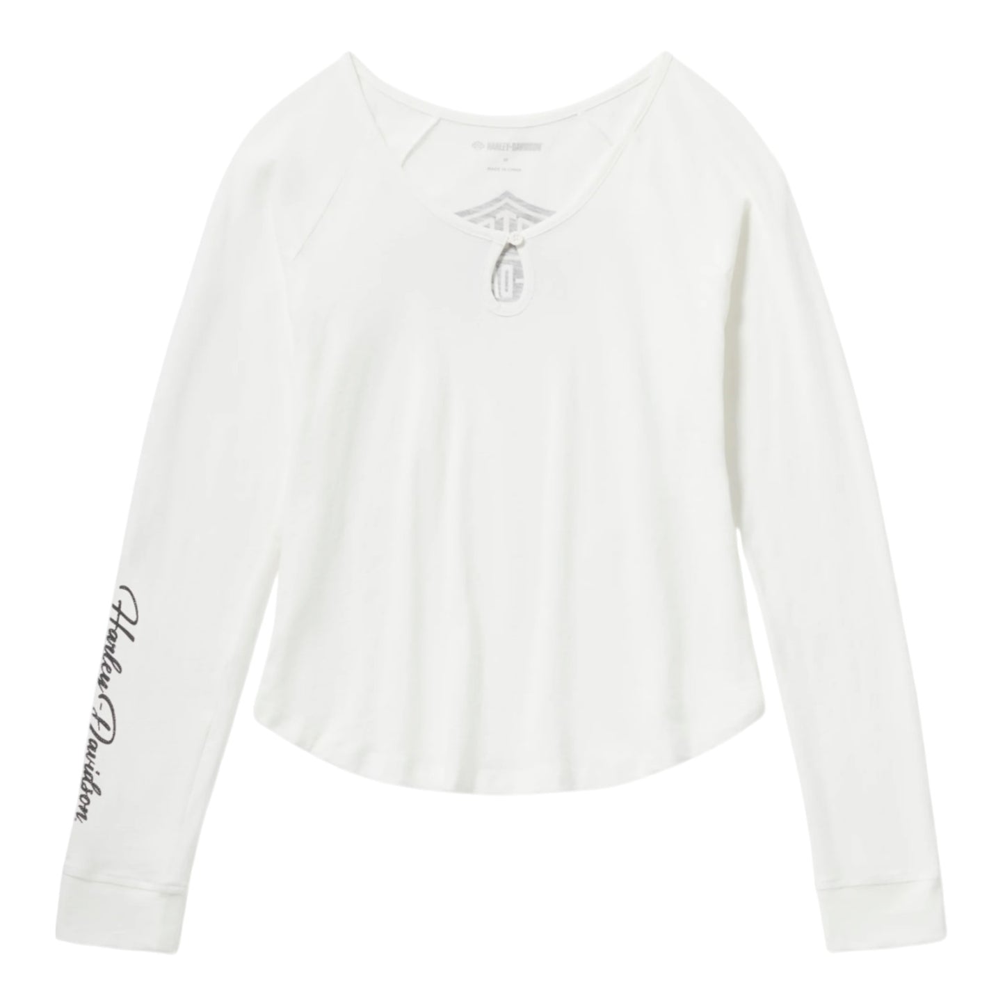 ESSENTIAL BLING KEYHOLE HENLEY - WHITE