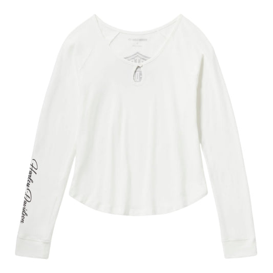 ESSENTIAL BLING KEYHOLE HENLEY - WHITE