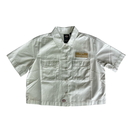 DICKIES X HARLEY-DAVIDSON EAGLE CROPPED WORK SHIRT - CREAM