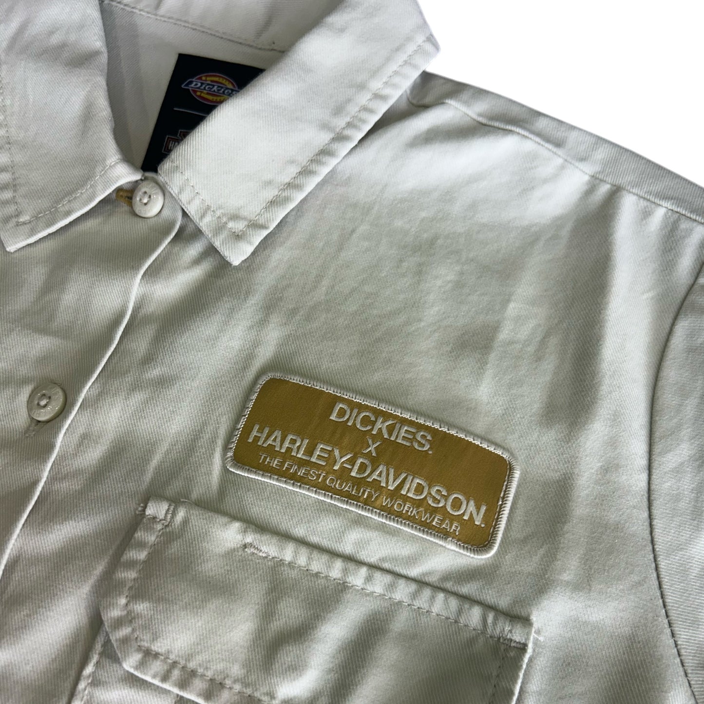 DICKIES X HARLEY-DAVIDSON EAGLE CROPPED WORK SHIRT - CREAM