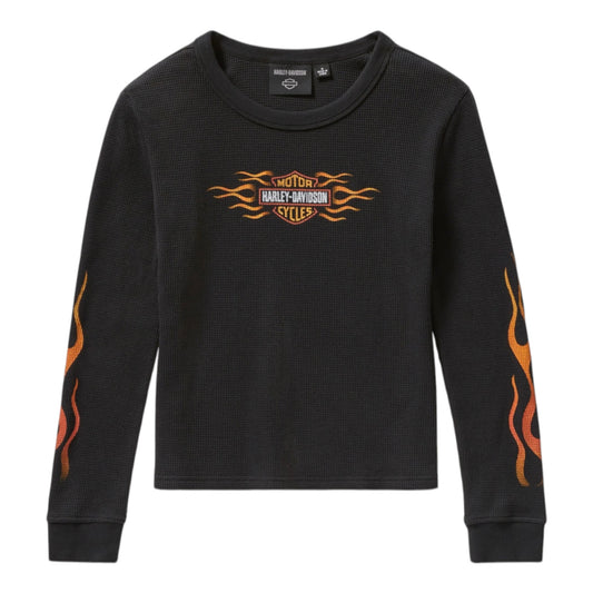 VINTAGE FLAMES KNIT TOP - BLACK
