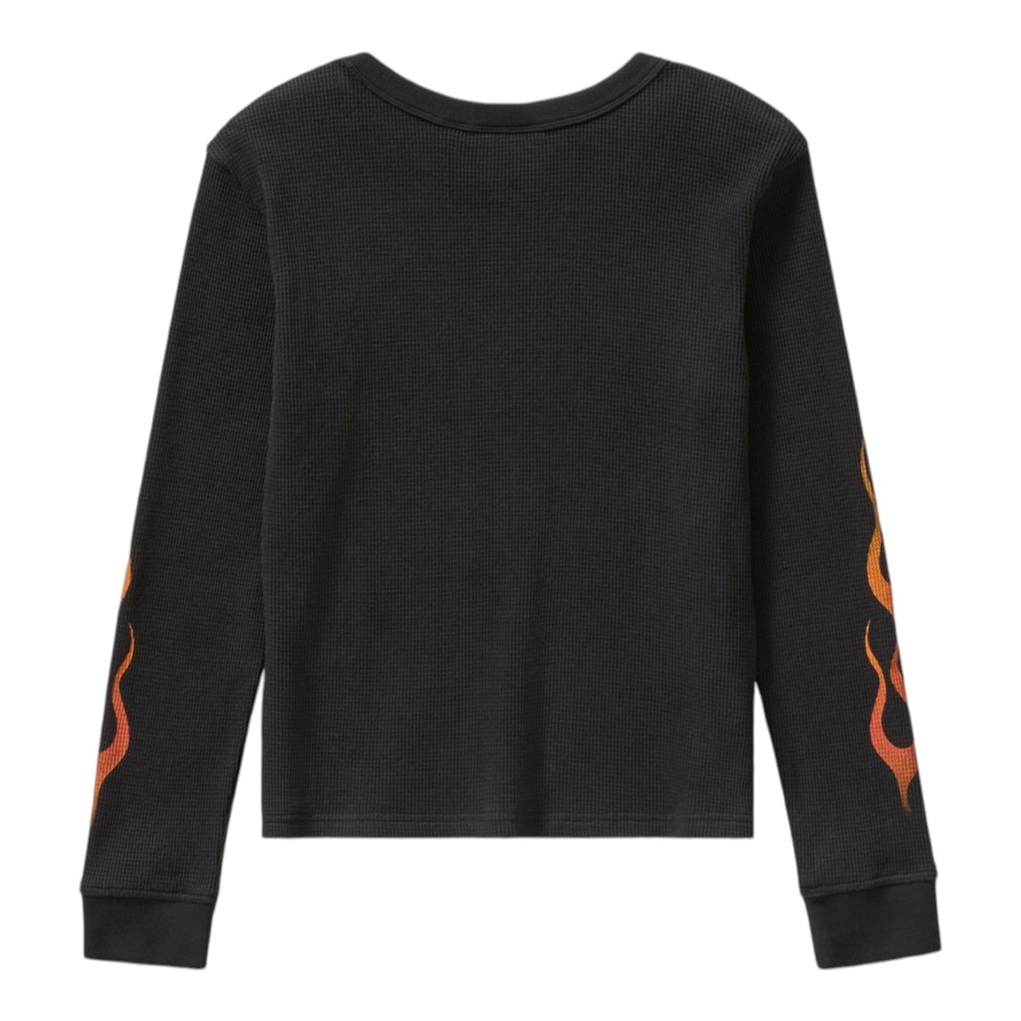 VINTAGE FLAMES KNIT TOP - BLACK