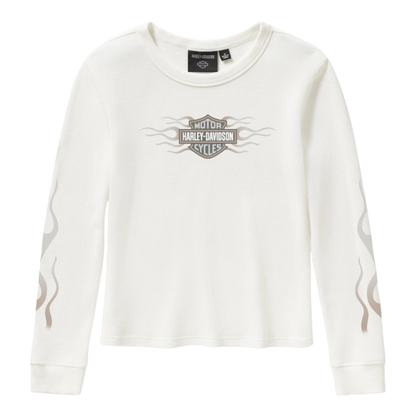 VINTAGE FLAMES KNIT TOP - WHITE