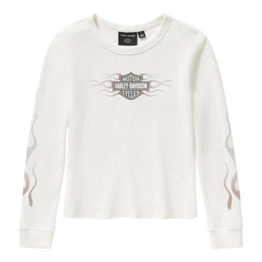 VINTAGE FLAMES KNIT TOP - WHITE