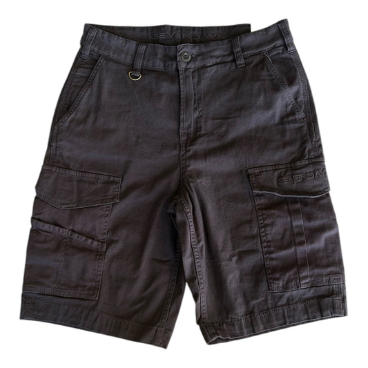 MEN'S CANVAS CARGO SHORTS - CHARCOAL GREY