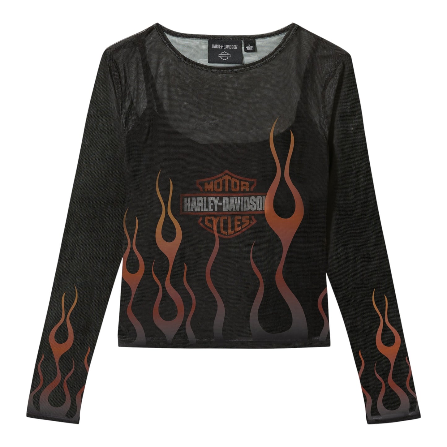 FLAMES FOR DAYS MESH TOP - BLACK