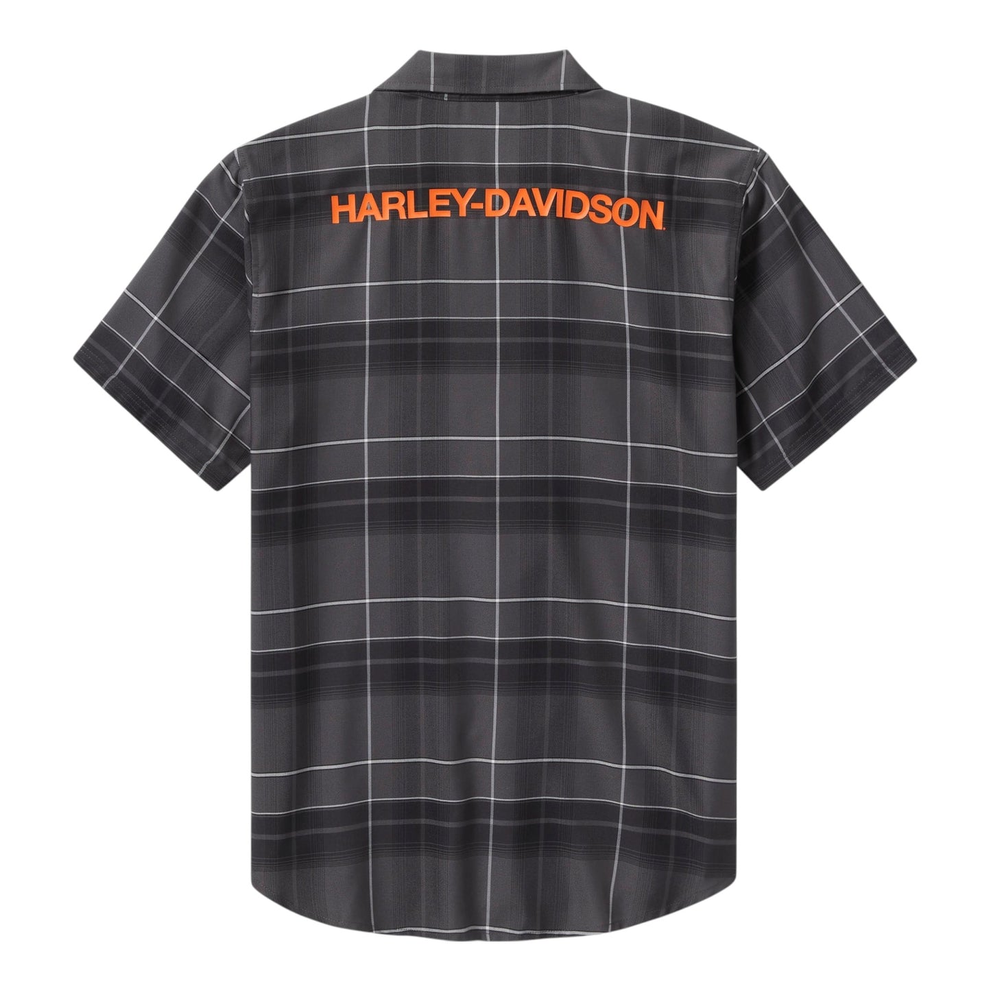 H-D TECH COOLMAX PLAID SHIRT - GREY/BLACK