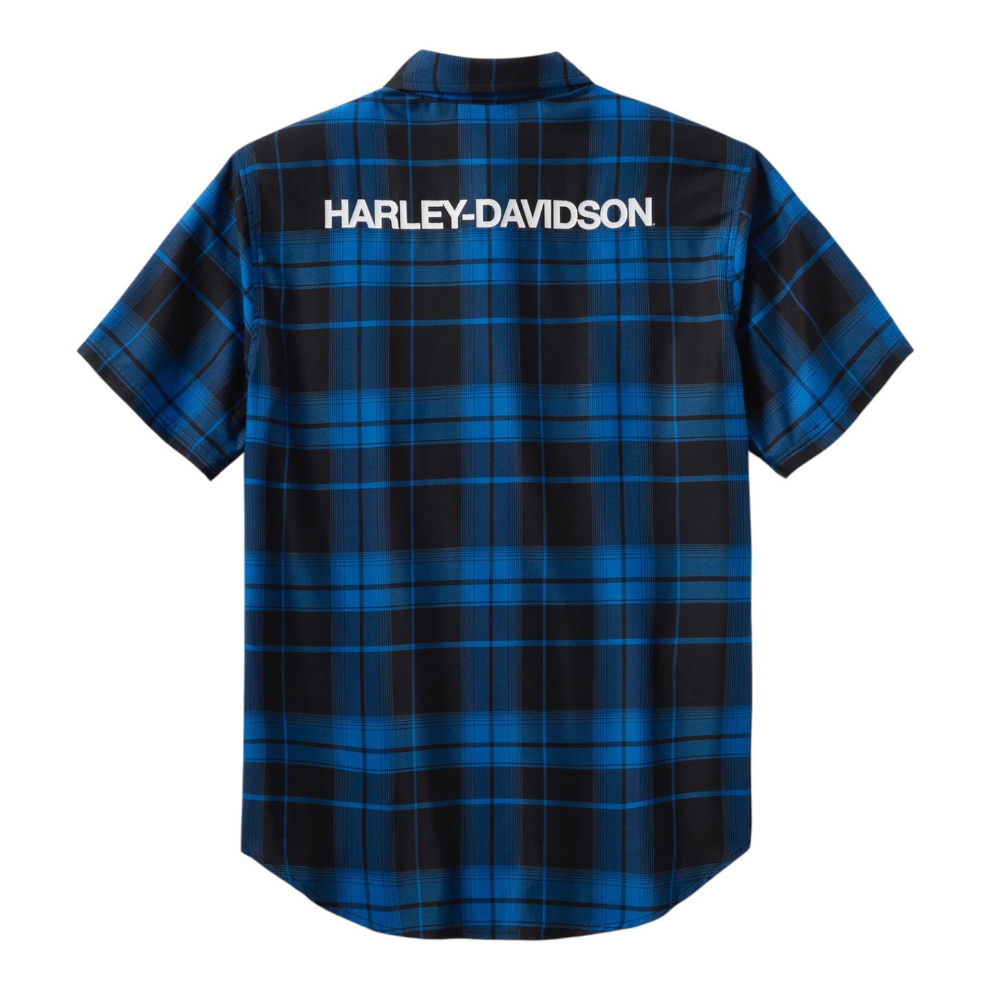 H-D TECH COOLMAX PLAID SHIRT - BLUE/BLACK