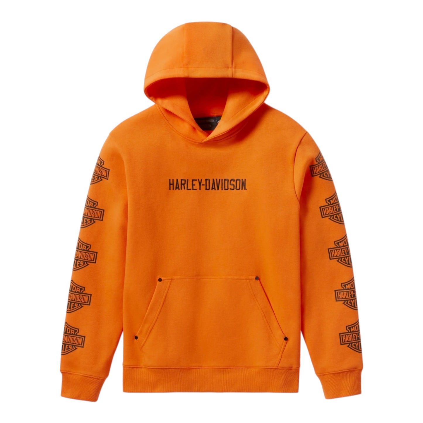 ESSENTIAL BAR & SHIELD PULLOVER HOODIE - HARLEY ORANGE