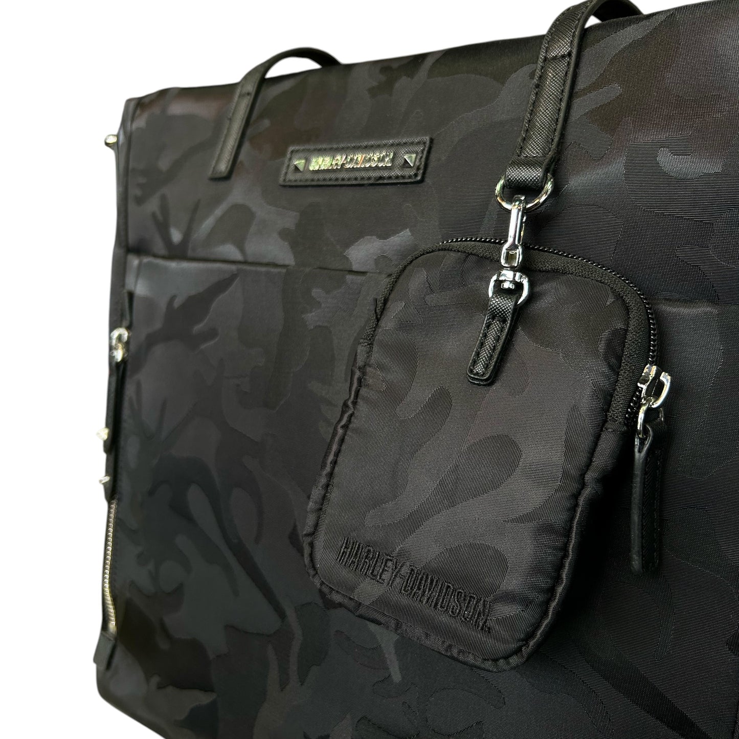 SILKY CAMO TOTE - BLACK