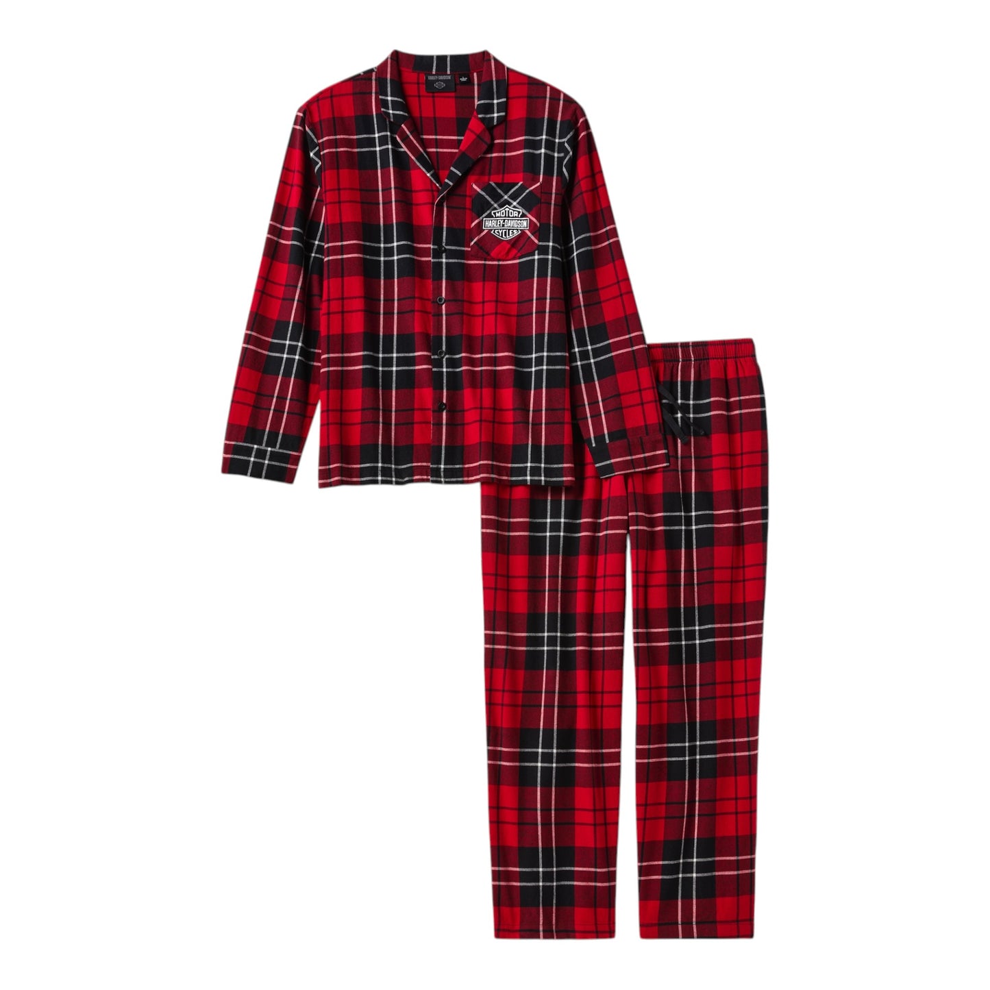 BAR & SHIELD PLAID PAJAMA SET - RED