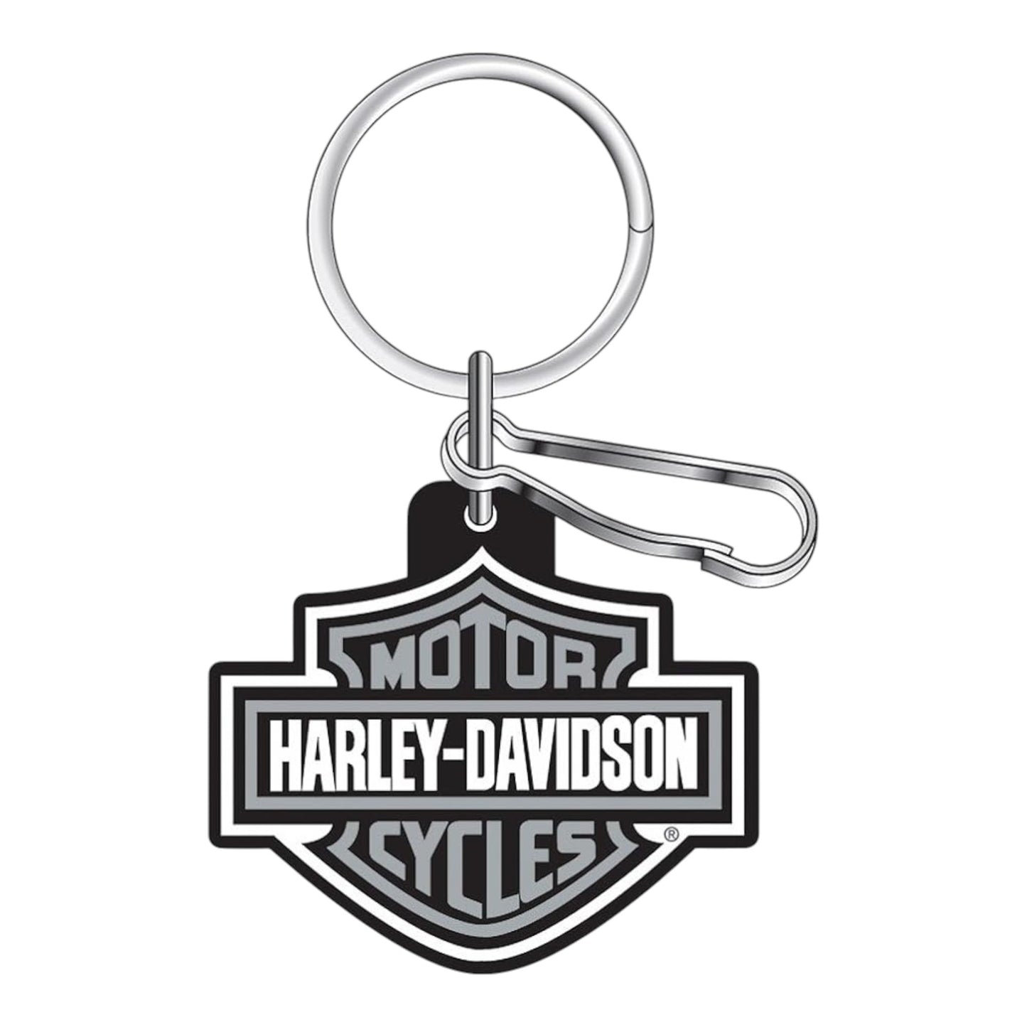 H-D KEYCHAIN VINYL GREY B&S