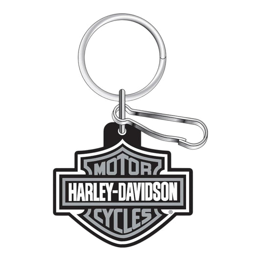 H-D KEYCHAIN VINYL GREY B&S