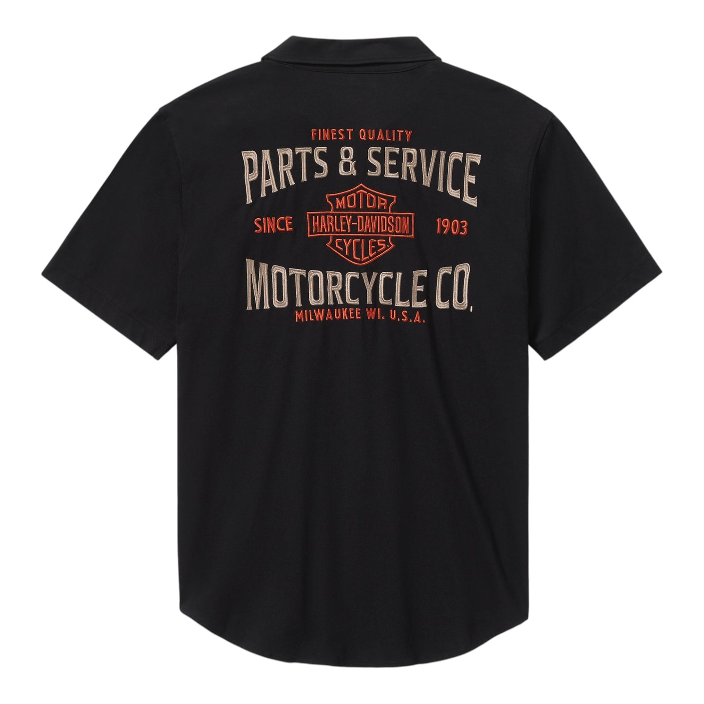 PARTS & SERVICE JERSEY BUTTON-UP SHIRT - BLACK