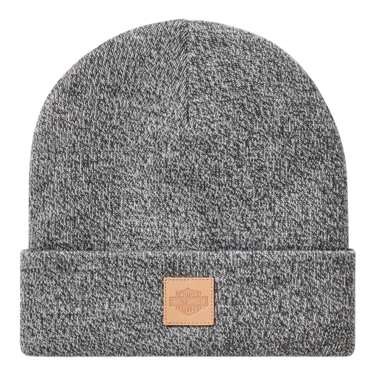 FOREVER HARLEY LEATHER PATCH BEANIE - GREY