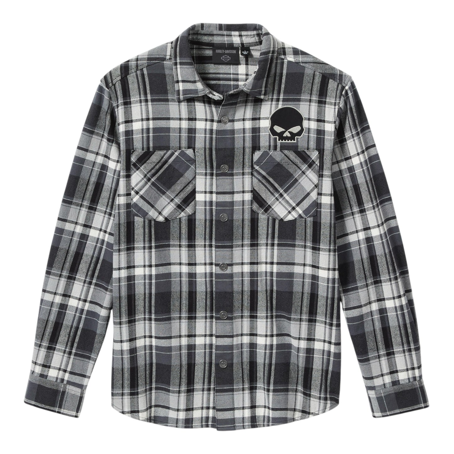 WILLIE G SKULL PLAID LONG SLEEVE SHIRT