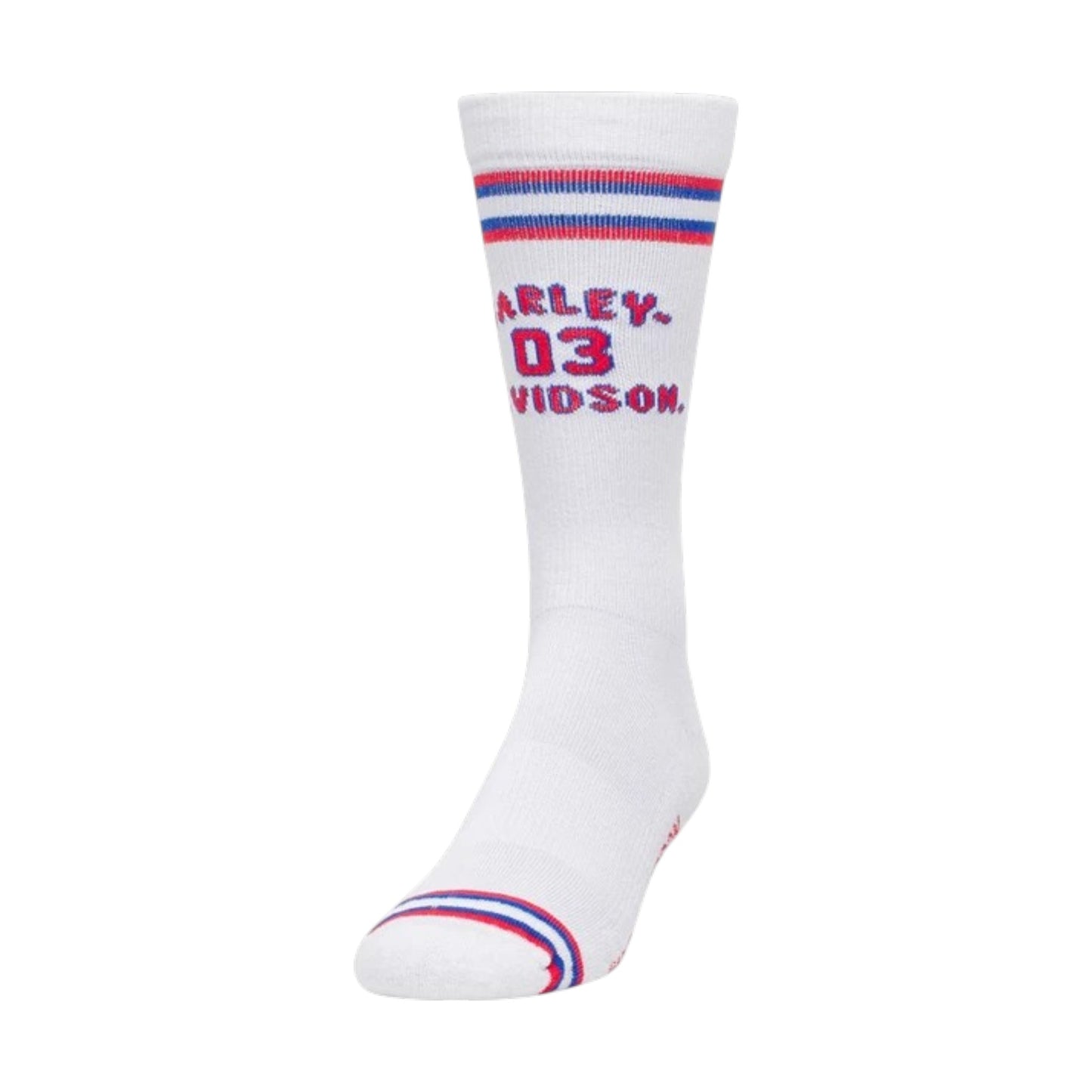 H-D MEN'S '03 LOGO MOISTURE WICKING RIDING SOCKS - WHITE