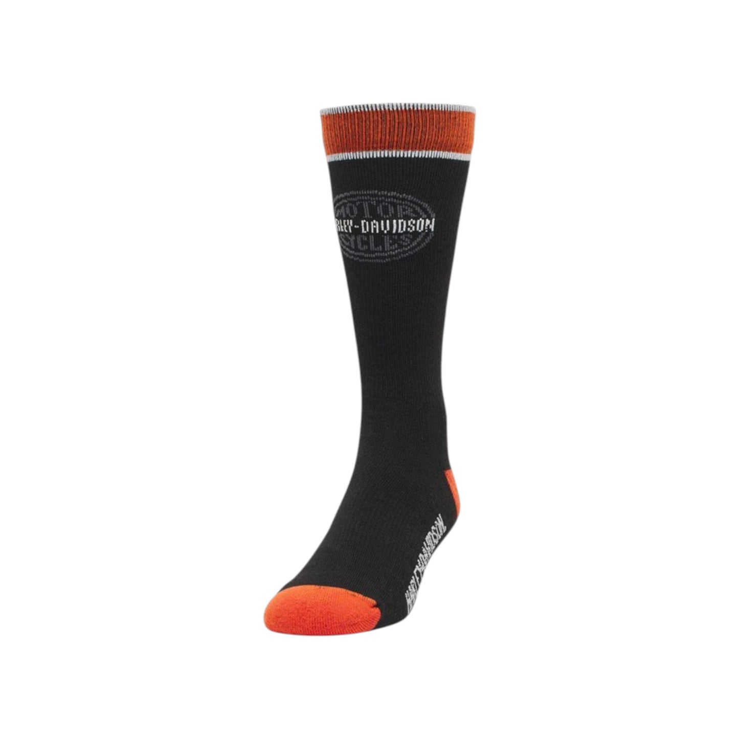 H-D MEN'S BEAT THE HEAT MOISTURE WICKING RIDING SOCKS - BLACK/ORANGE