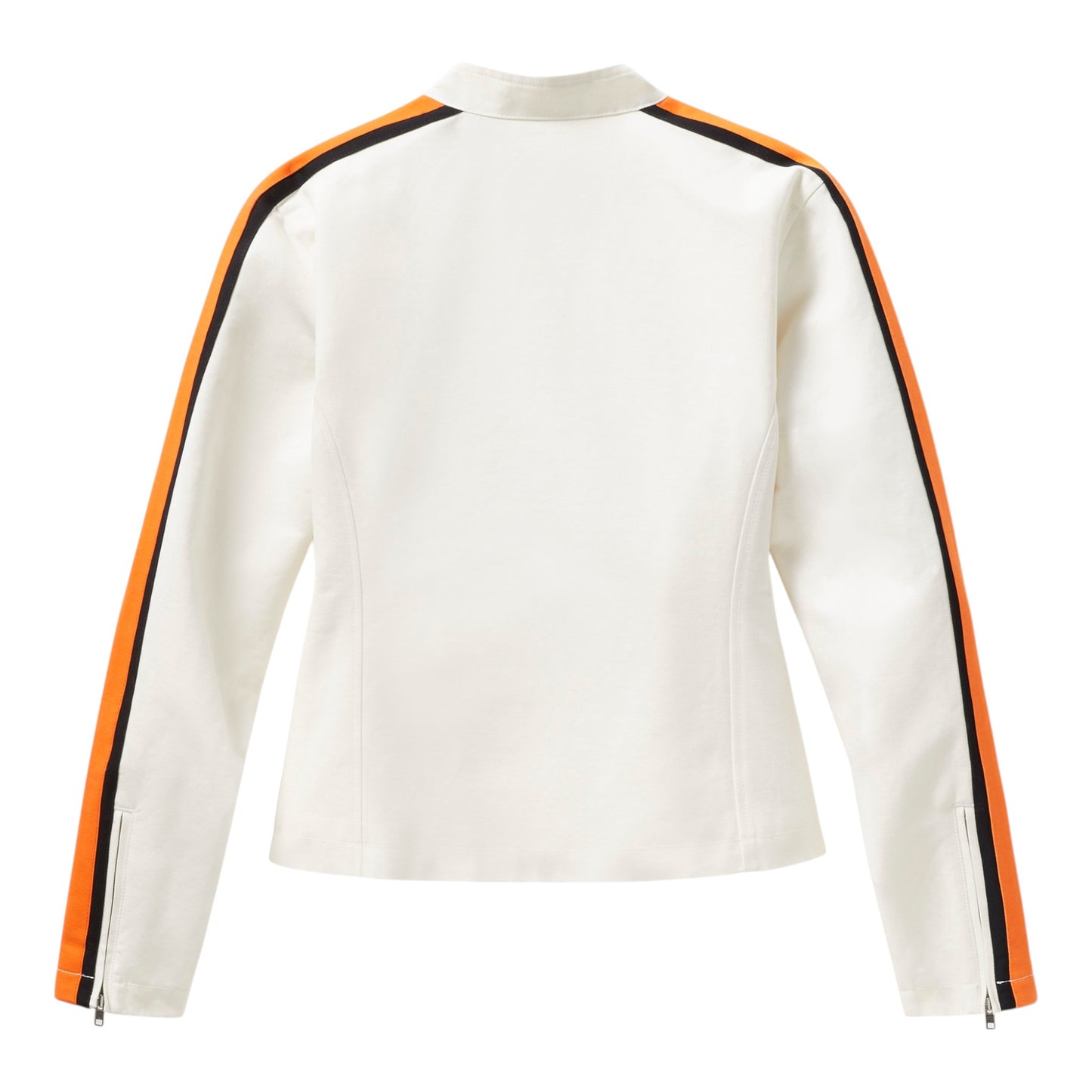 ESSENTIAL BLOCK FONT JACKET - WHITE/ORANGE