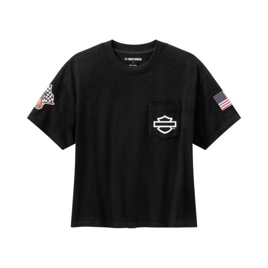 FACTORY RACING FANWEAR BOXY POCKET TEE - BLACK