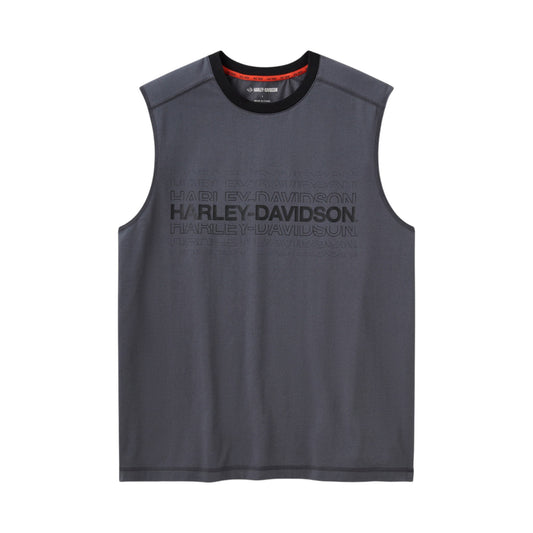 H-D TECH COOLMAX TANK - COLORBLOCK - ASPHALT GREY