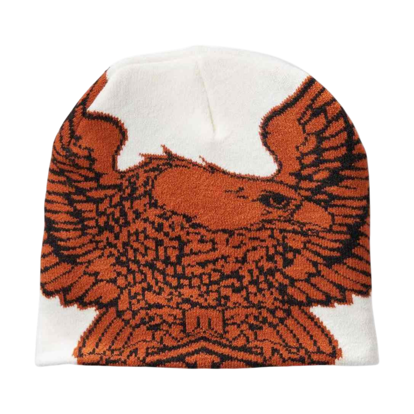 MEN'S BALD EAGLE BEANIE - WHITE/ORANGE