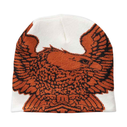 MEN'S BALD EAGLE BEANIE - WHITE/ORANGE