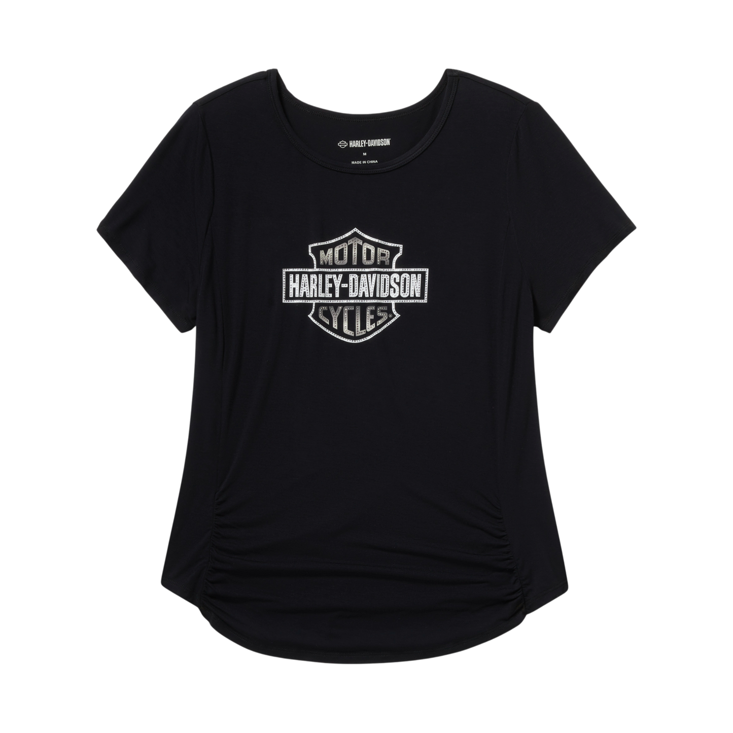 BEVELED BAR & SHIELD BLING TOP - BLACK